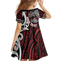 Personalised Aotearoa Bulldog Family Matching Long Sleeve Bodycon Dress and Hawaiian Shirt New Zealand Maori Taniko Art