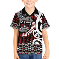 Personalised Aotearoa Bulldog Family Matching Puletasi and Hawaiian Shirt New Zealand Maori Taniko Art