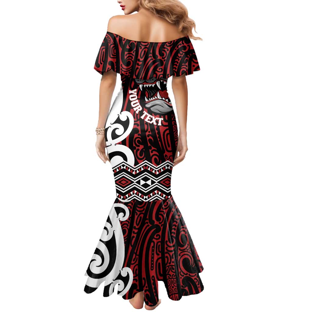 Personalised Aotearoa Bulldog Mermaid Dress New Zealand Maori Taniko Art