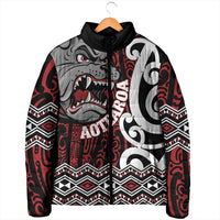 Personalised Aotearoa Bulldog Padded Jacket New Zealand Maori Taniko Art - Polynesian Pride