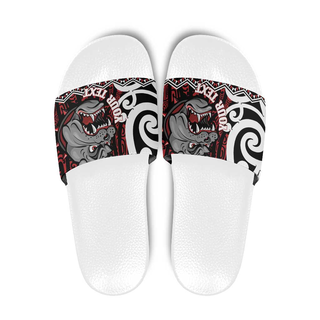 Personalised Aotearoa Bulldog Slide Sandals New Zealand Maori Taniko Art - Polynesian Pride