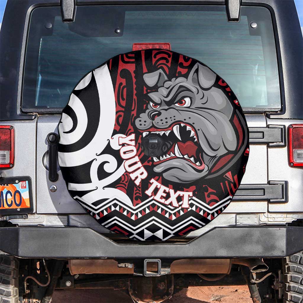 Personalised Aotearoa Bulldog Spare Tire Cover New Zealand Maori Taniko Art