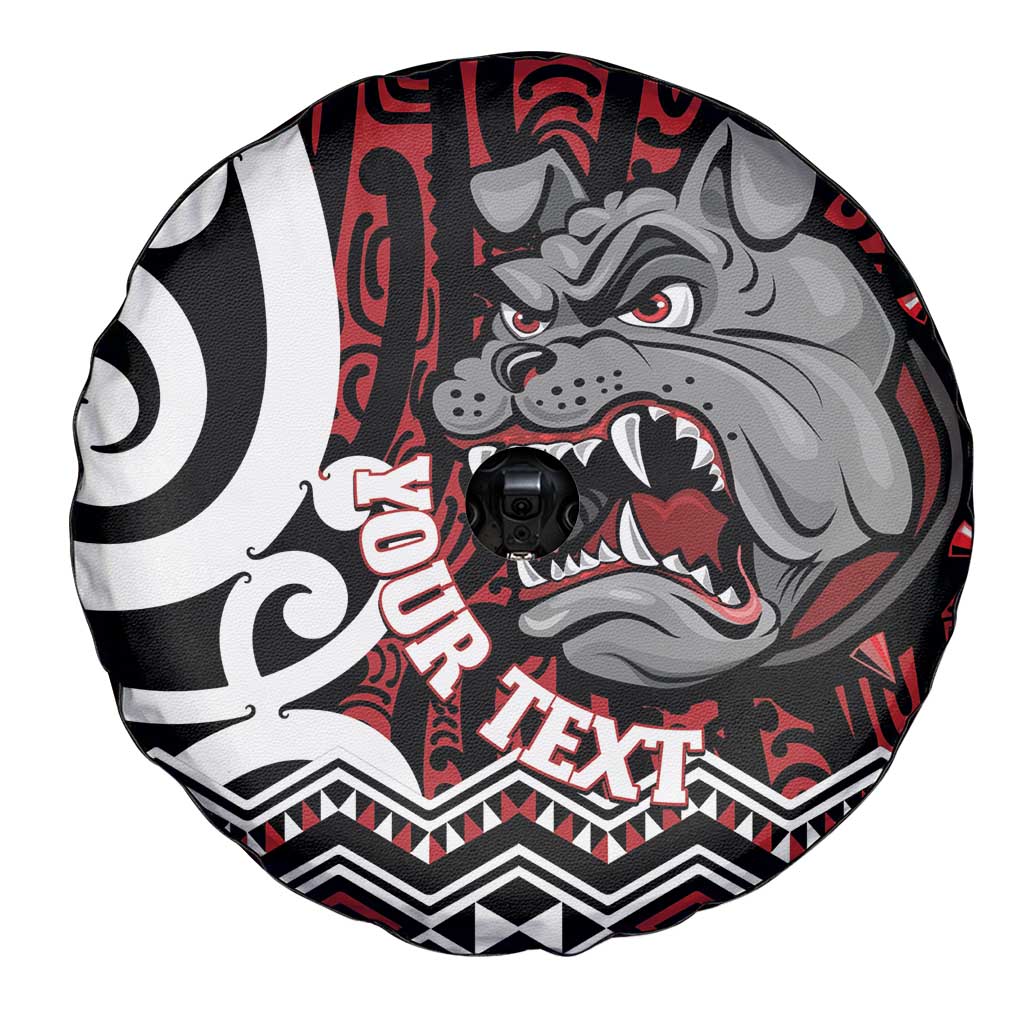 Personalised Aotearoa Bulldog Spare Tire Cover New Zealand Maori Taniko Art