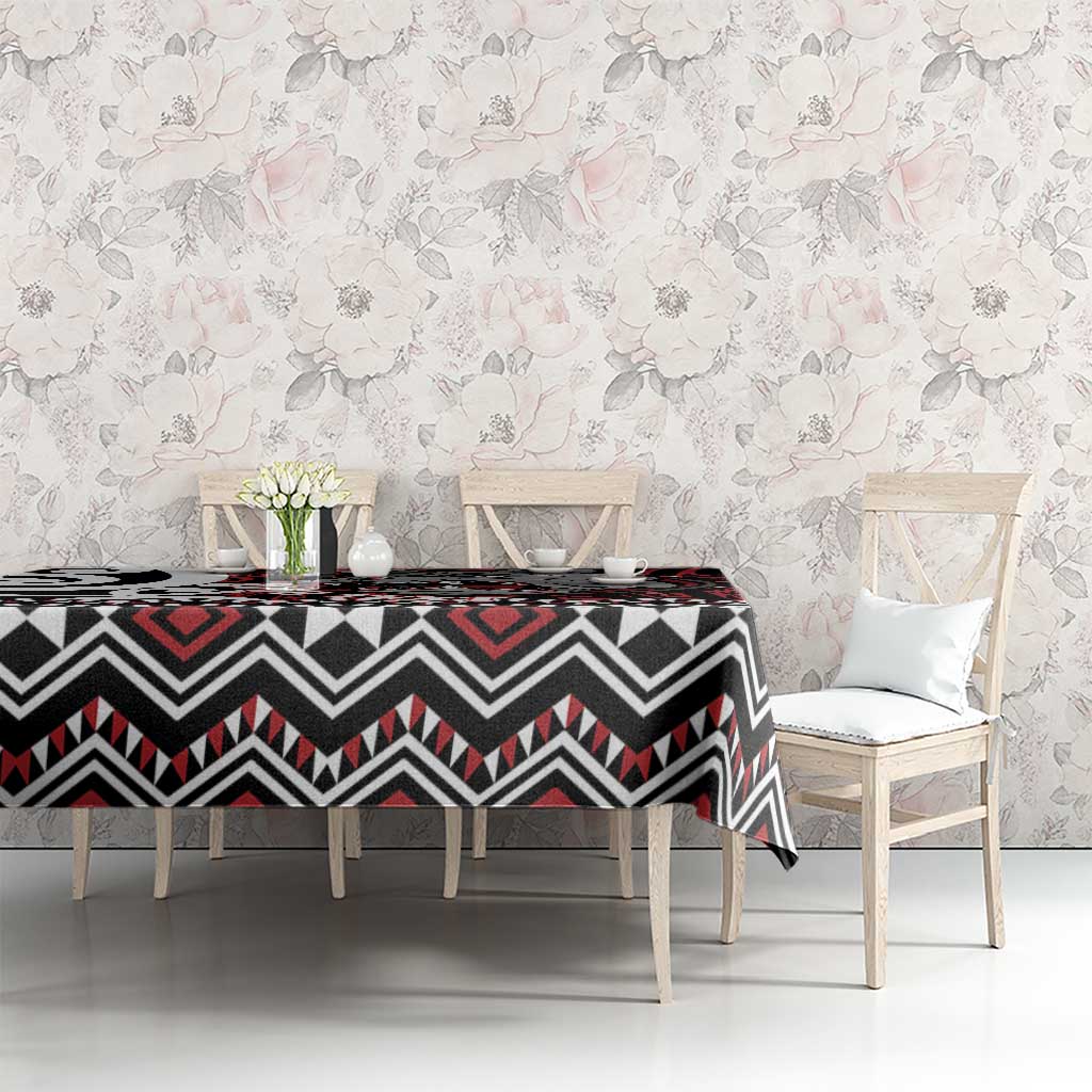 Personalised Aotearoa Bulldog Tablecloth New Zealand Maori Taniko Art