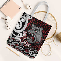 Personalised Aotearoa Bulldog Tote Bag New Zealand Maori Taniko Art - Polynesian Pride