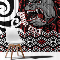 Personalised Aotearoa Bulldog Window Curtain New Zealand Maori Taniko Art
