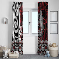 Personalised Aotearoa Bulldog Window Curtain New Zealand Maori Taniko Art