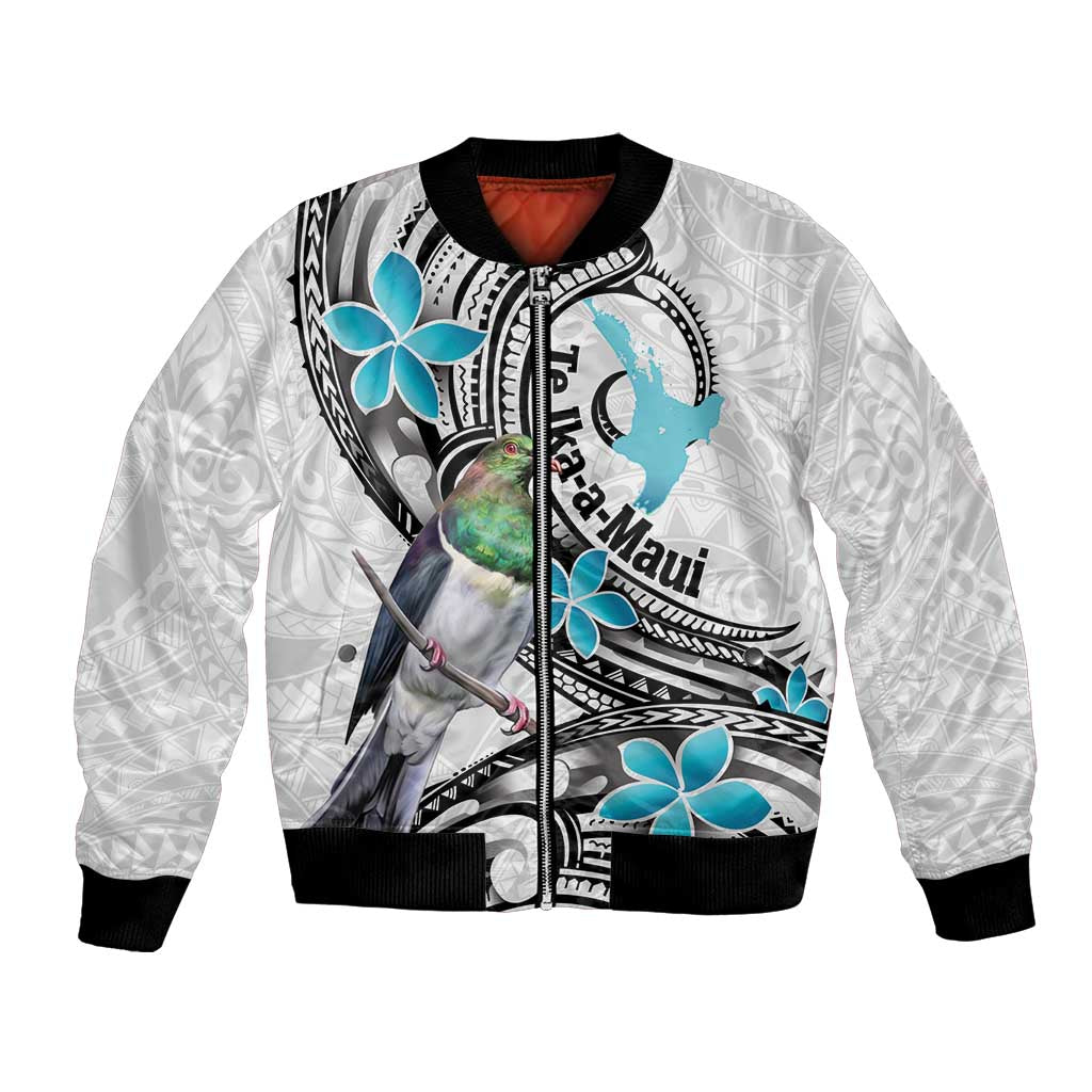 Aotearoa Te Ika-a-Maui Bomber Jacket South Island Kekeru Maori Koru