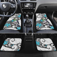 Aotearoa Te Ika-a-Maui Car Mats South Island Kekeru Maori Koru LT14 Set 4pcs White - Polynesian Pride