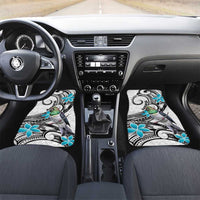 Aotearoa Te Ika-a-Maui Car Mats South Island Kekeru Maori Koru LT14 Set 2pcs - Front White - Polynesian Pride