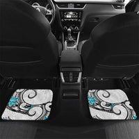 Aotearoa Te Ika-a-Maui Car Mats South Island Kekeru Maori Koru LT14 Set 2pcs - Back White - Polynesian Pride