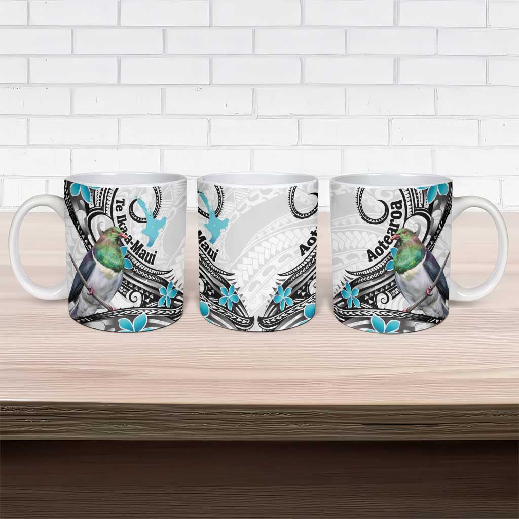 Aotearoa Te Ika-a-Maui Ceramic Mug South Island Kekeru Maori Koru - Polynesian Pride