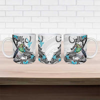 Aotearoa Te Ika-a-Maui Ceramic Mug South Island Kekeru Maori Koru - Polynesian Pride