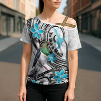 Aotearoa Te Ika-a-Maui Cross Shoulder Shirt South Island Kekeru Maori Koru - Polynesian Pride