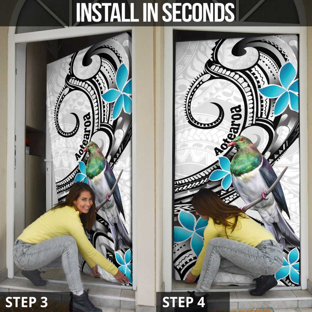 Aotearoa Te Ika-a-Maui Door Cover South Island Kekeru Maori Koru - Polynesian Pride