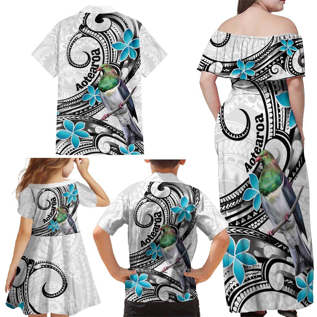 Aotearoa Te Ika-a-Maui Family Matching Off Shoulder Maxi Dress and Hawaiian Shirt South Island Kekeru Maori Koru