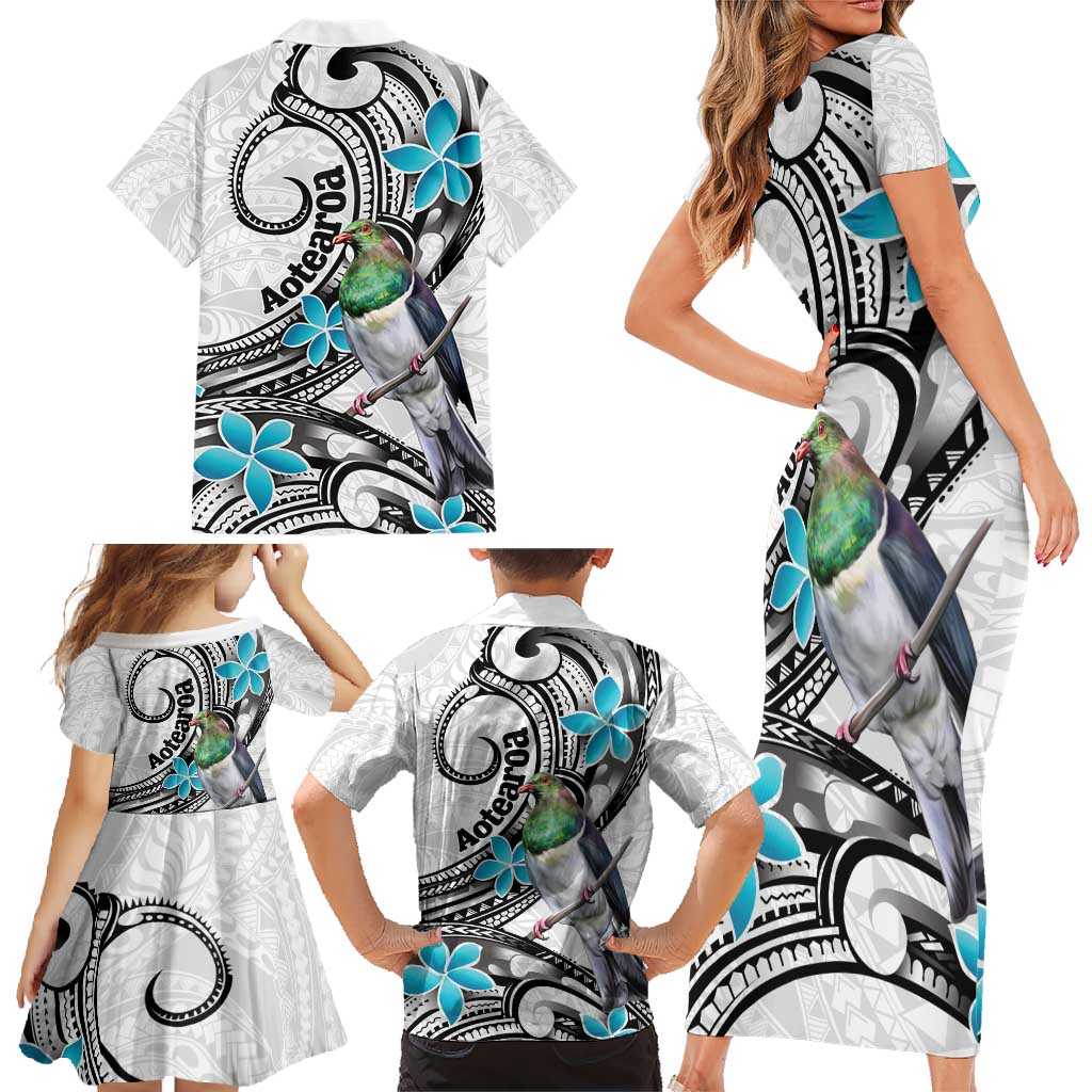 Aotearoa Te Ika-a-Maui Family Matching Short Sleeve Bodycon Dress and Hawaiian Shirt South Island Kekeru Maori Koru