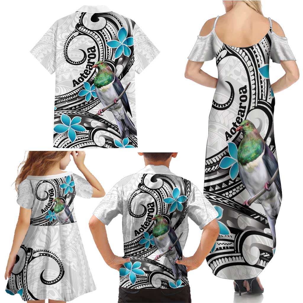 Aotearoa Te Ika-a-Maui Family Matching Summer Maxi Dress and Hawaiian Shirt South Island Kekeru Maori Koru