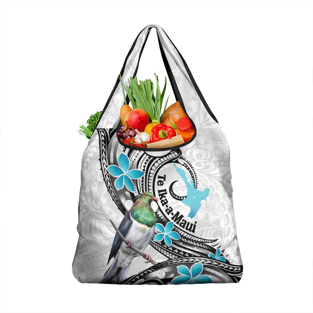 Aotearoa Te Ika-a-Maui Grocery Bag South Island Kekeru Maori Koru