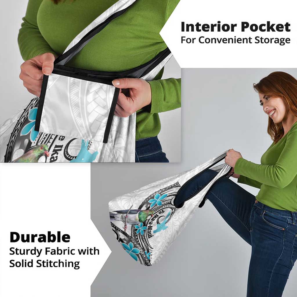 Aotearoa Te Ika-a-Maui Grocery Bag South Island Kekeru Maori Koru