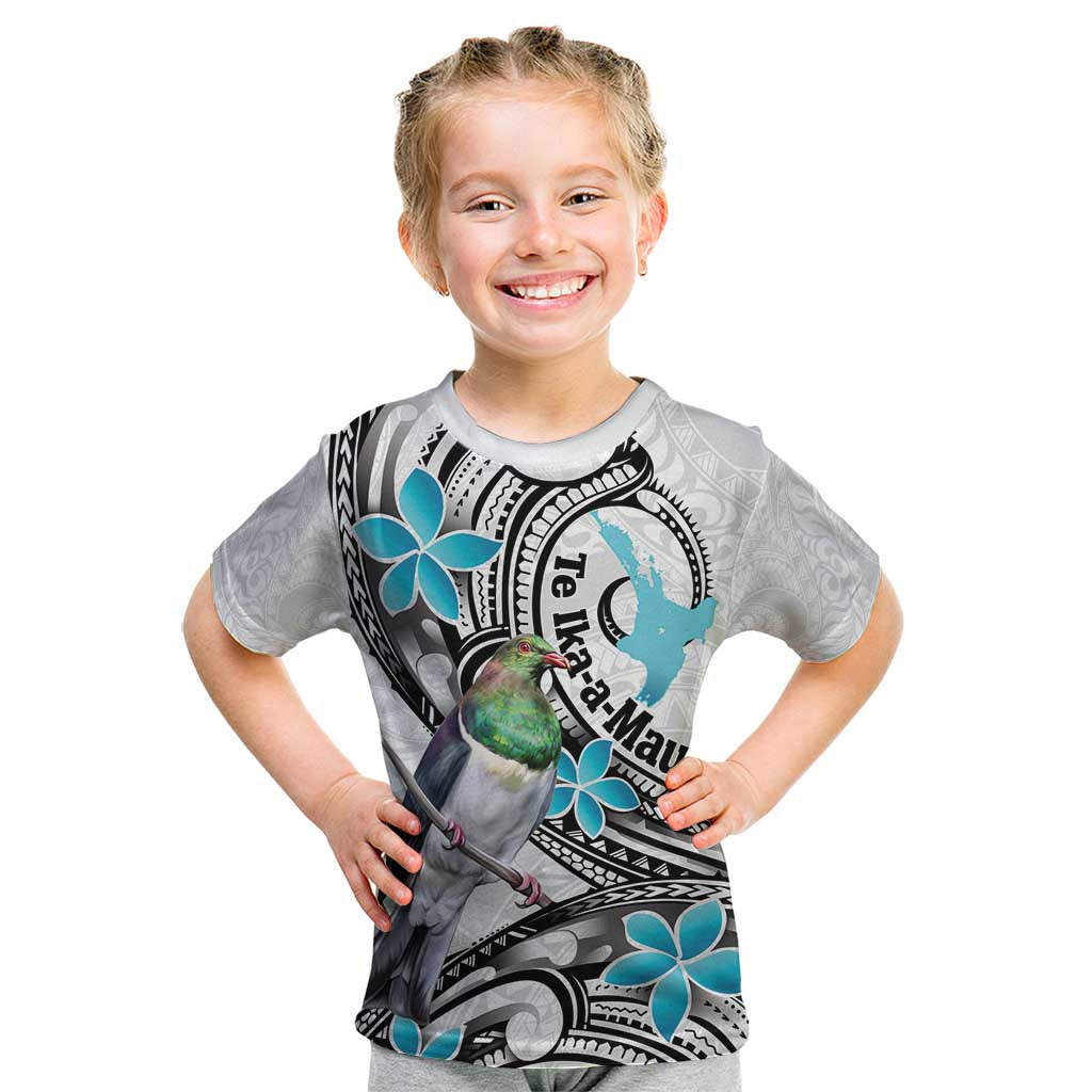 Aotearoa Te Ika-a-Maui Kid T Shirt South Island Kekeru Maori Koru