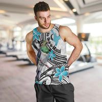Aotearoa Te Ika-a-Maui Men Tank Top South Island Kekeru Maori Koru LT14 White - Polynesian Pride
