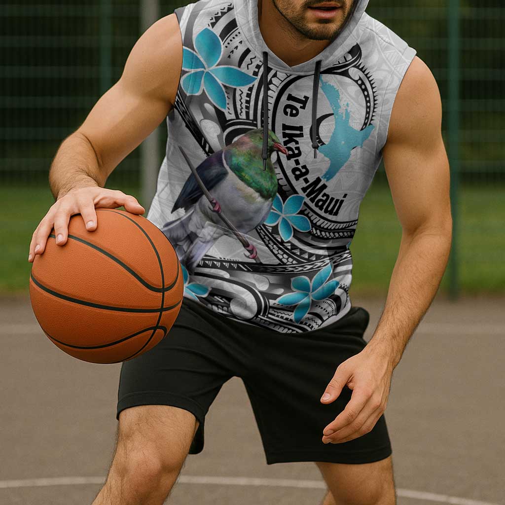 Aotearoa Te Ika-a-Maui Sleeveless Hoodie South Island Kekeru Maori Koru - Polynesian Pride