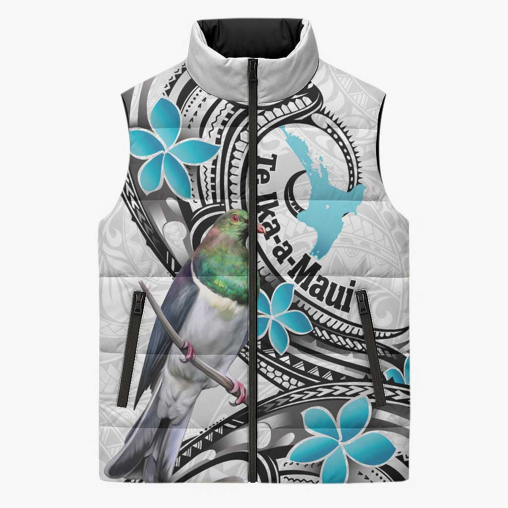 Aotearoa Te Ika-a-Maui Sleeveless Puffer Jacket South Island Kekeru Maori Koru - Polynesian Pride