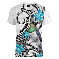 Aotearoa Te Ika-a-Maui Women V-Neck T-Shirt South Island Kekeru Maori Koru
