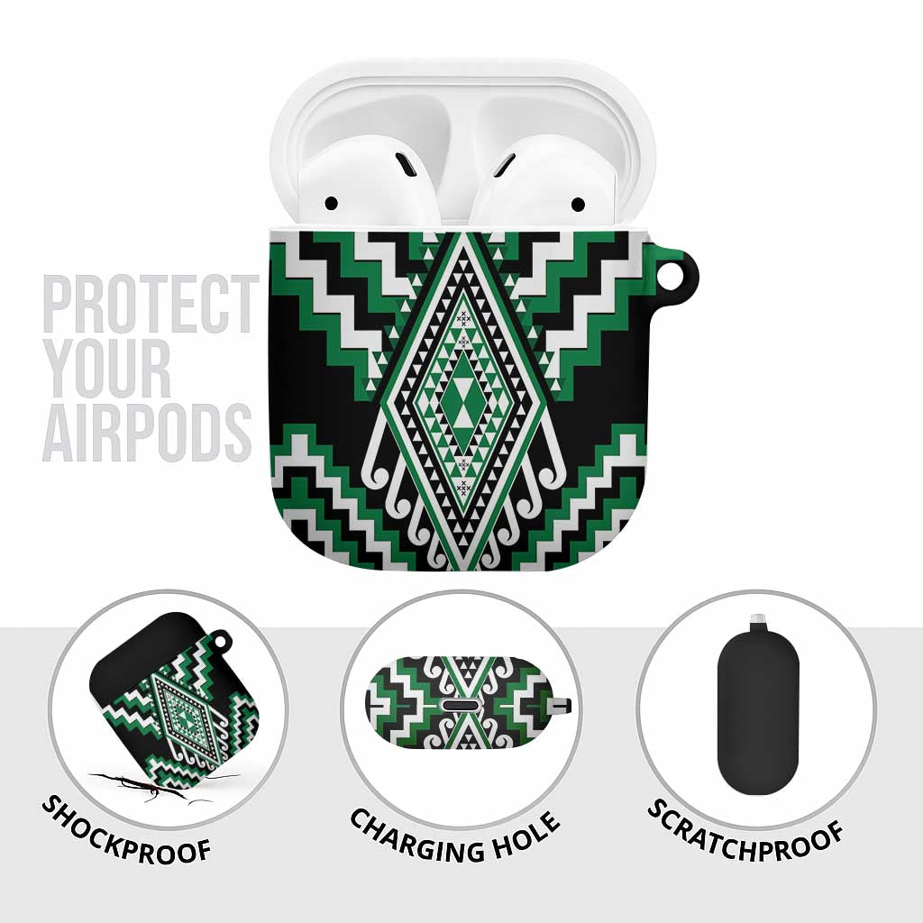 Green New Zealand Taniko Poutama Patikitiki AirPods Case - Polynesian Pride
