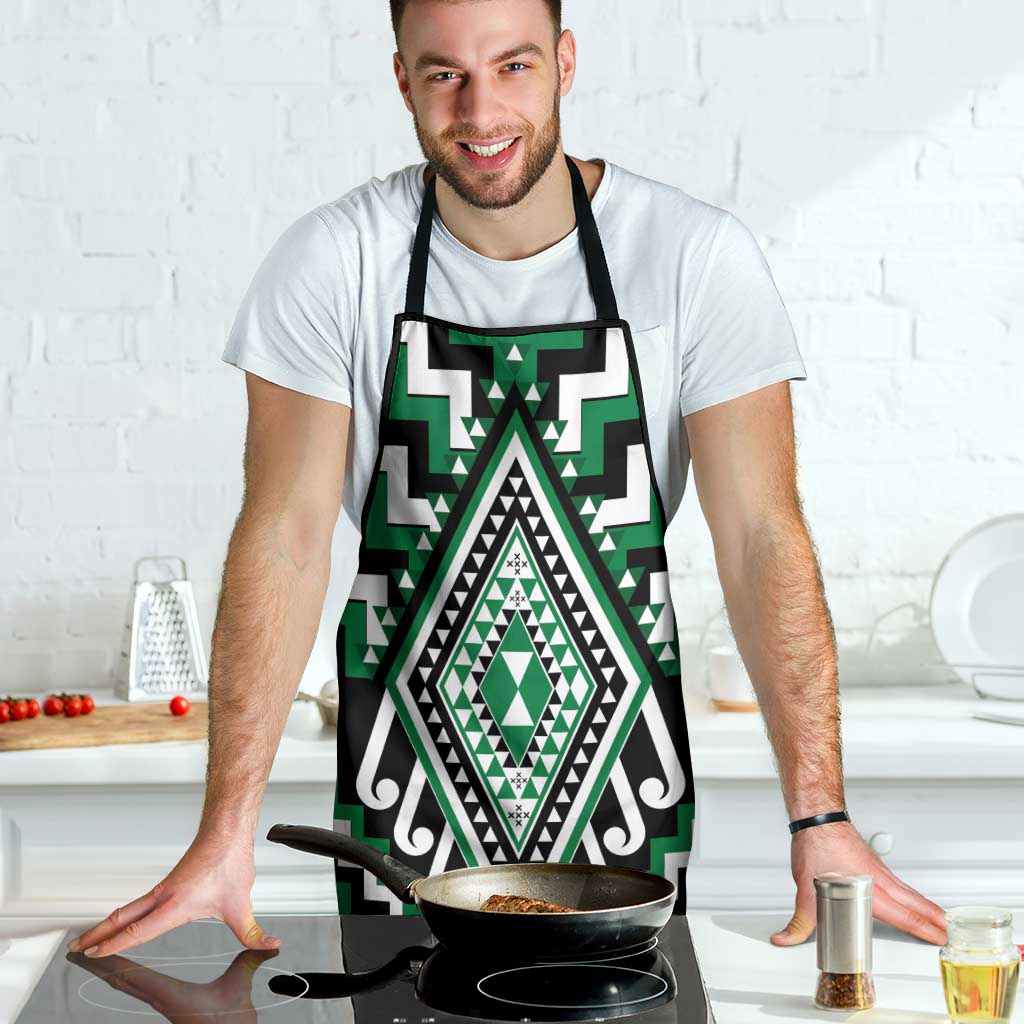 Green New Zealand Taniko Poutama Patikitiki Apron - Polynesian Pride