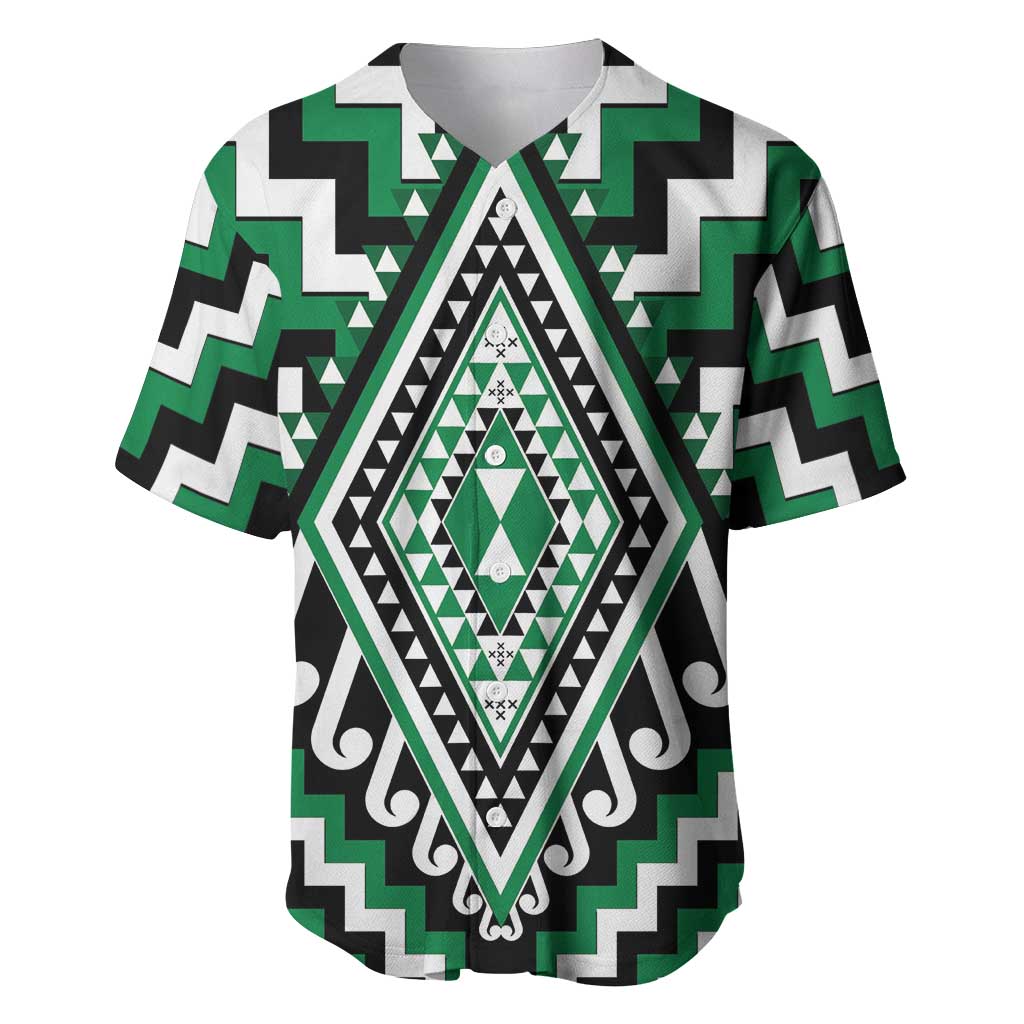 Green Aotearoa Taniko Poutama Patikitiki Baseball Jersey