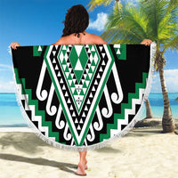 Green Aotearoa Taniko Poutama Patikitiki Beach Blanket LT14 - Polynesian Pride
