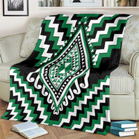 Green Aotearoa Taniko Poutama Patikitiki Blanket LT14 - Polynesian Pride