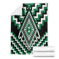 Green Aotearoa Taniko Poutama Patikitiki Blanket LT14 - Polynesian Pride