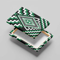 Green Aotearoa Taniko Poutama Patikitiki Canvas Wall Art LT14 - Polynesian Pride