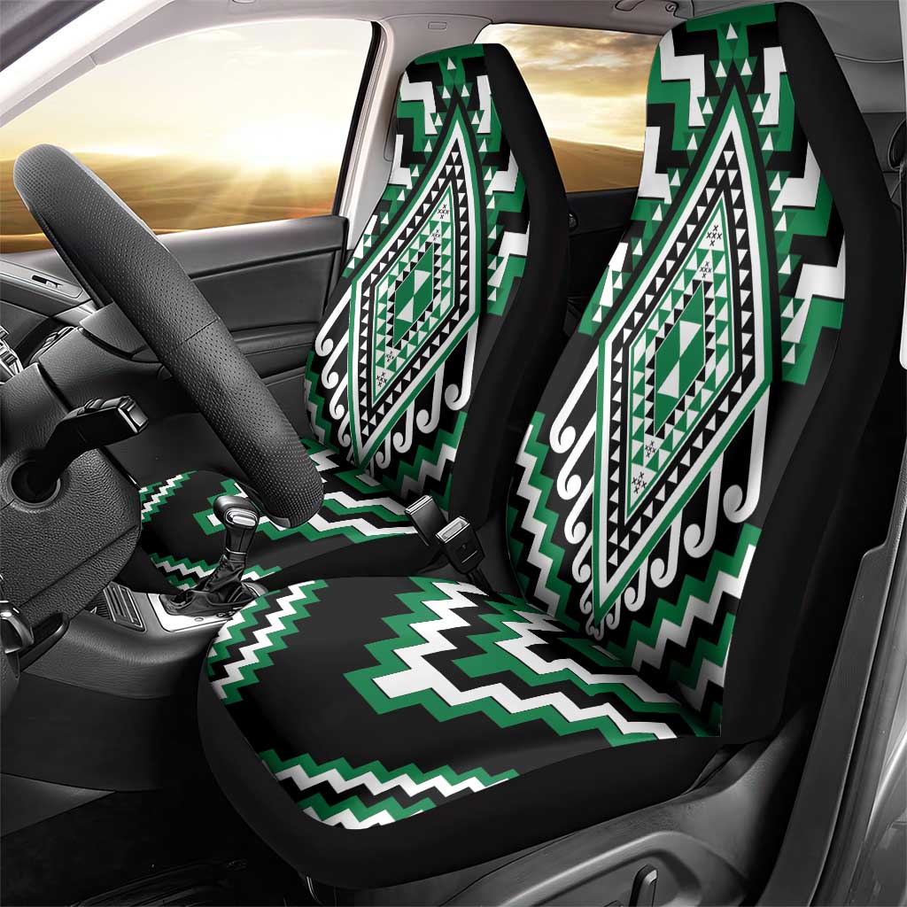 Green Aotearoa Taniko Poutama Patikitiki Car Seat Cover