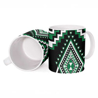 Green New Zealand Taniko Poutama Patikitiki Ceramic Mug - Polynesian Pride