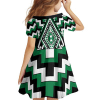 Green Aotearoa Taniko Poutama Patikitiki Family Matching Summer Maxi Dress and Hawaiian Shirt