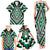 Green Aotearoa Taniko Poutama Patikitiki Family Matching Tank Maxi Dress and Hawaiian Shirt