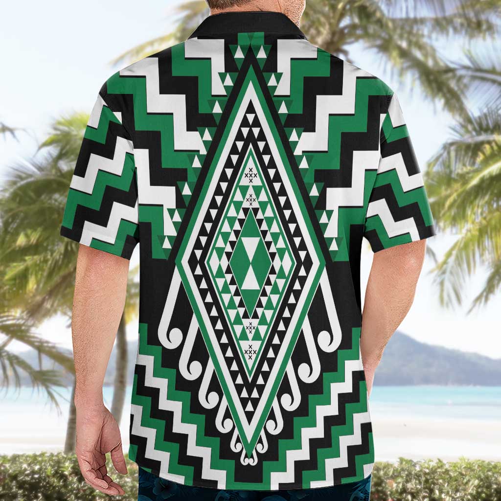 Green Aotearoa Taniko Poutama Patikitiki Hawaiian Shirt LT14 - Polynesian Pride