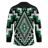 Green New Zealand Taniko Poutama Patikitiki Hockey Jersey - Polynesian Pride