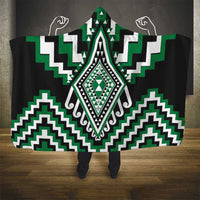 Green Aotearoa Taniko Poutama Patikitiki Hooded Blanket LT14 - Polynesian Pride