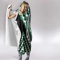 Green Aotearoa Taniko Poutama Patikitiki Hooded Blanket LT14 - Polynesian Pride