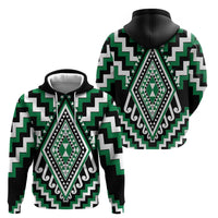 Green Aotearoa Taniko Poutama Patikitiki Hoodie