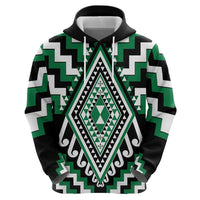 Green Aotearoa Taniko Poutama Patikitiki Hoodie