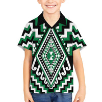 Green Aotearoa Taniko Poutama Patikitiki Kid Hawaiian Shirt