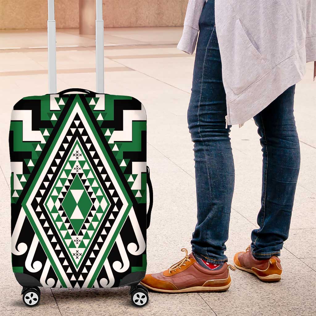 Green Aotearoa Taniko Poutama Patikitiki Luggage Cover