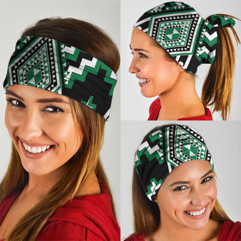 Green New Zealand Taniko Poutama Patikitiki Neck Gaiter - Polynesian Pride