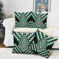 Green New Zealand Taniko Poutama Patikitiki Pillow Cover - Polynesian Pride